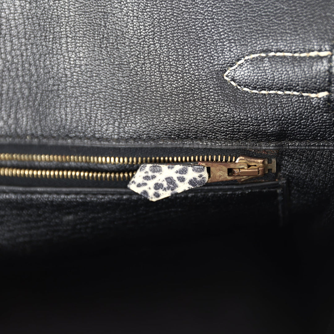 Hermes Birkin 30 White Dalmatian Buffalo Gold Hardware