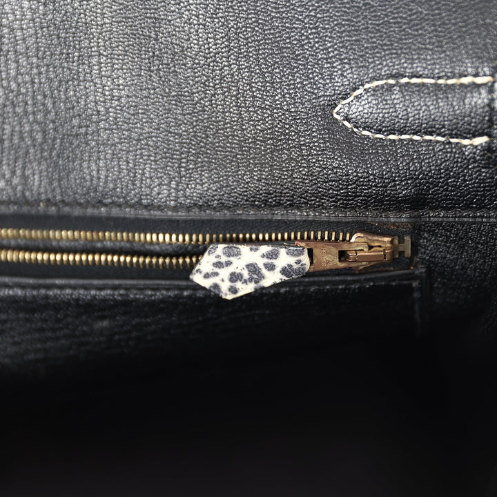 Hermes Birkin 30 White Dalmatian Buffalo Gold Hardware