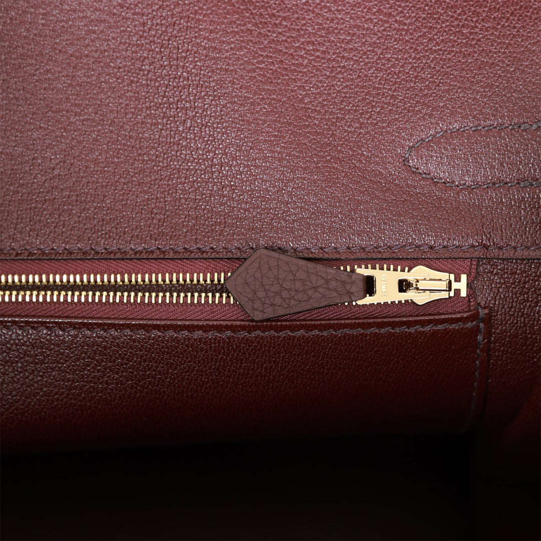Hermes Birkin 30 Rouge Sellier Matte Alligator and Togo Touch Gold Hardware