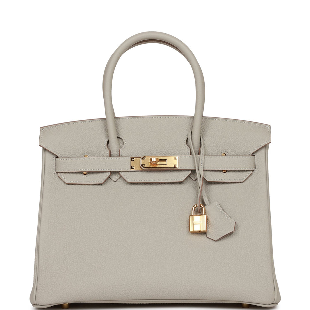 top quality Hermes Birkin 30 Gris Perle Togo Gold Hardware