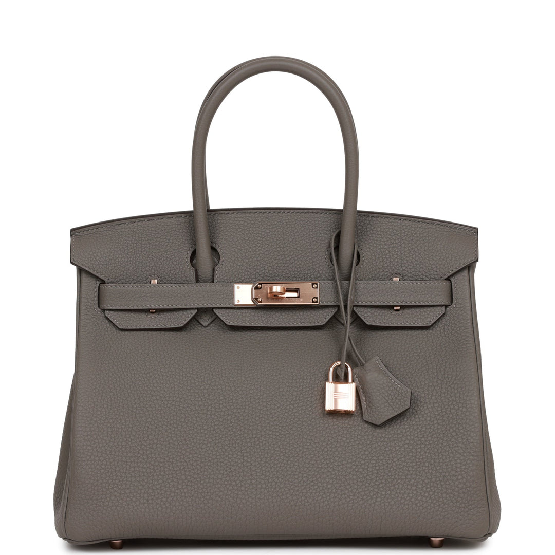 top quality Hermes Birkin 30 Gris Meyer Togo Rose Gold Hardware