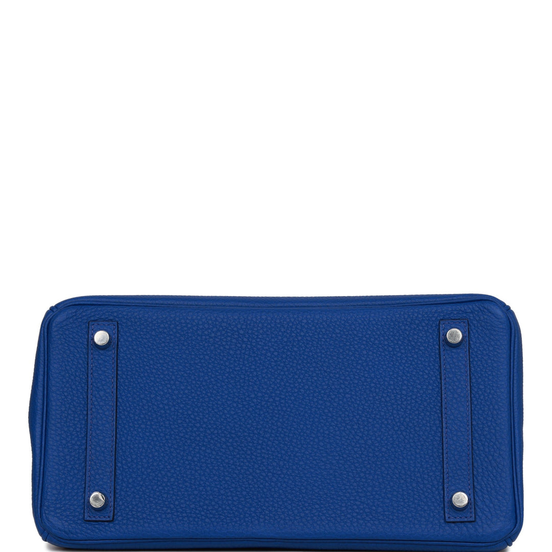 Premium Handmade Hermes Birkin 30 Bleu Royal Togo Palladium Hardware