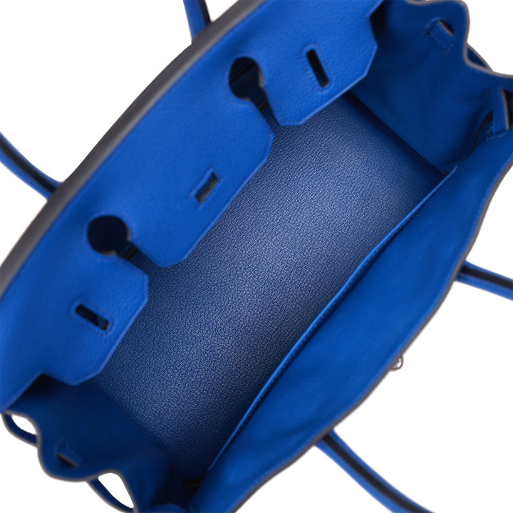 Premium Handmade Hermes Birkin 30 Bleu Royal Togo Palladium Hardware