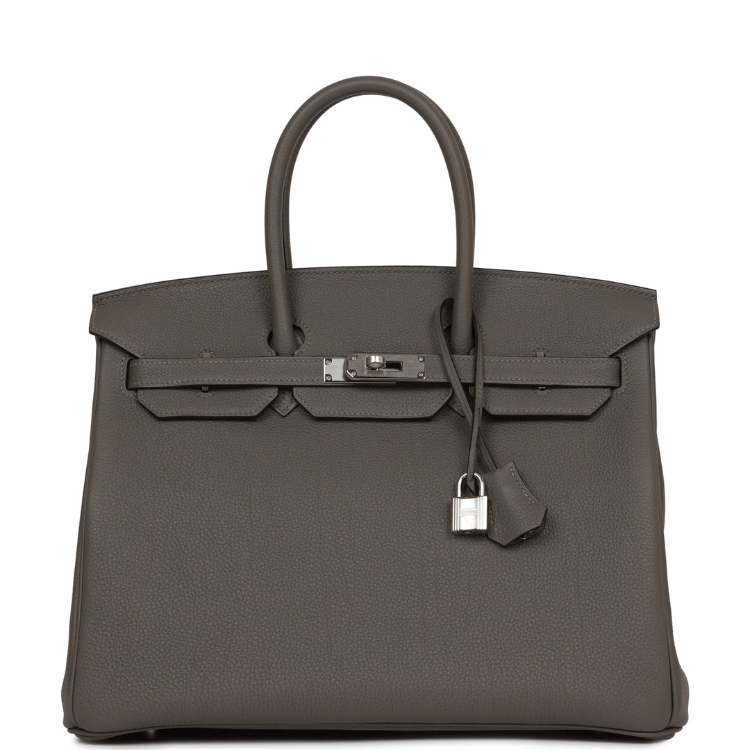 top quality Hermes Birkin 35 Gris Meyer Togo Palladium Hardware