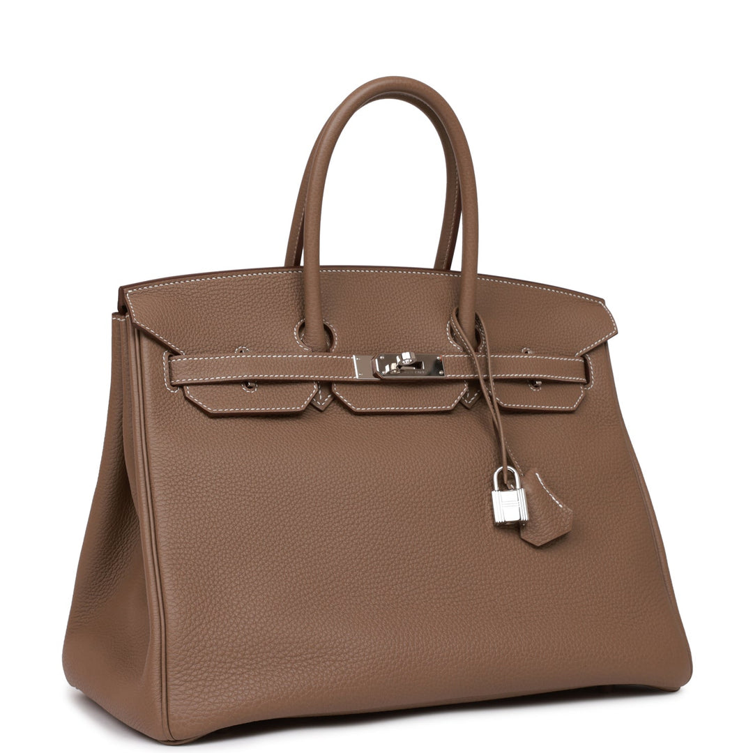 Top quality Hermes Birkin 35 Etoupe Togo Palladium Hardware