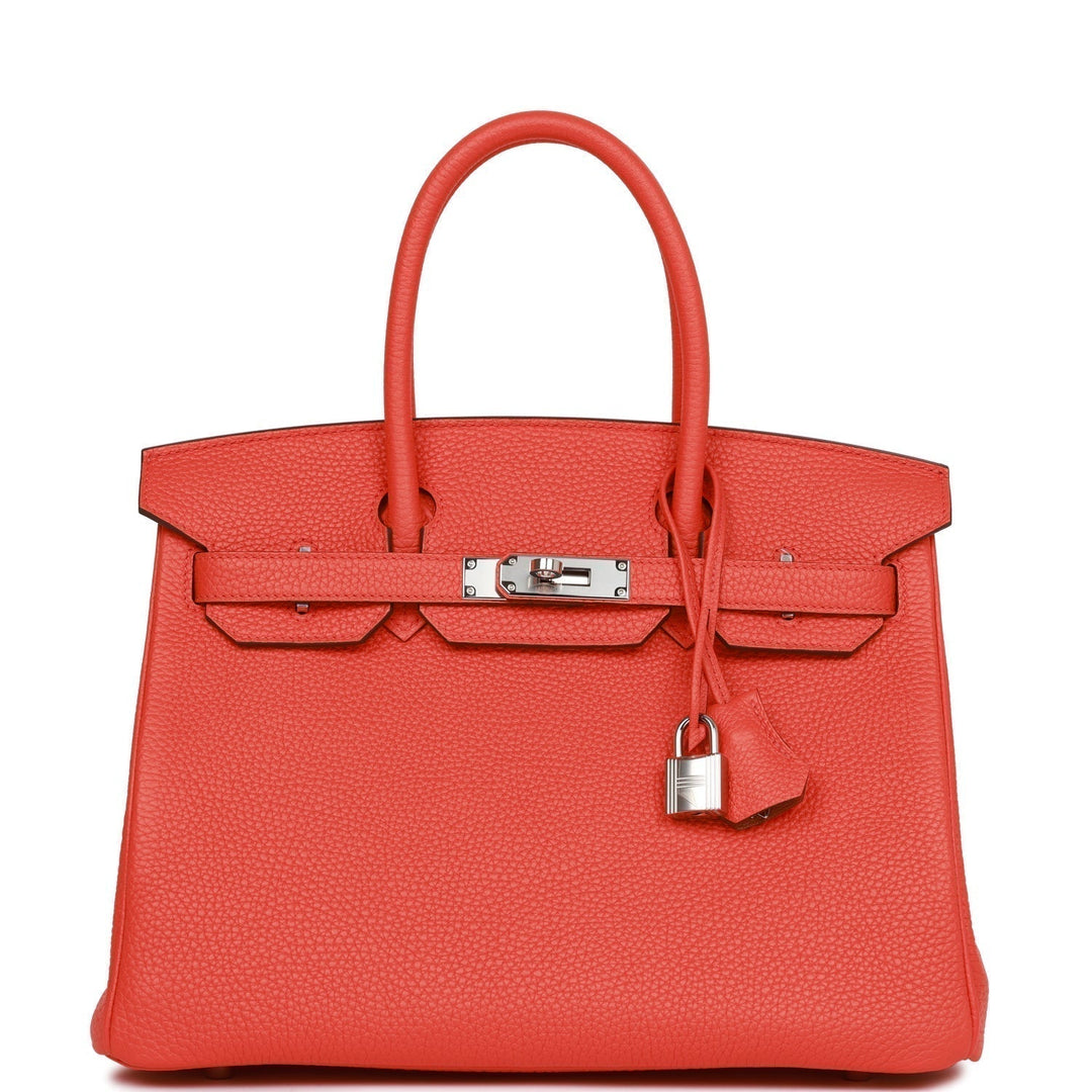 top quality Hermes Birkin 30 Orange Poppy Verso Togo Palladium Hardware