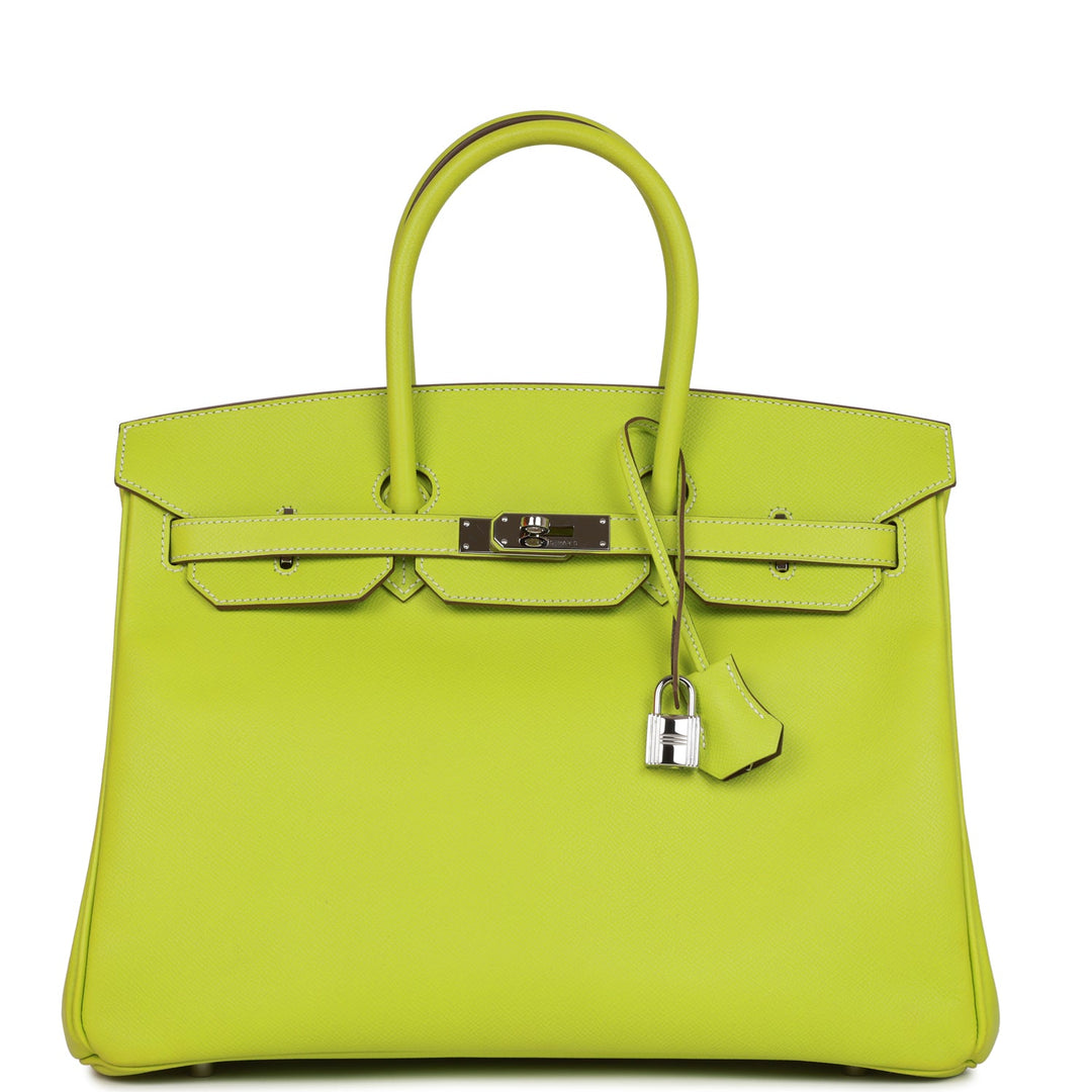 Pre-owned Top quality Hermes Birkin 35 Kiwi Candy Epsom Palladium Hardware