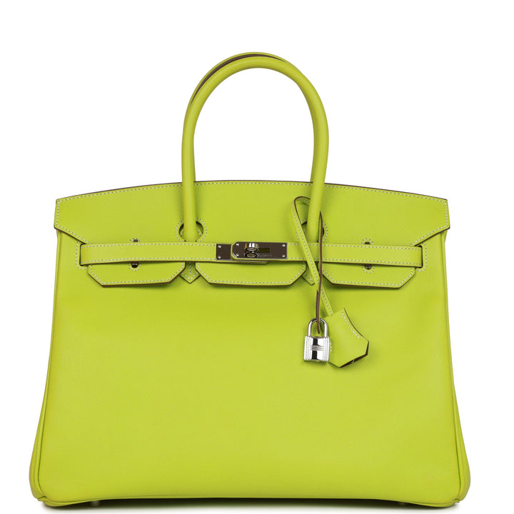 Pre-owned Top quality Hermes Birkin 35 Kiwi Candy Epsom Palladium Hardware