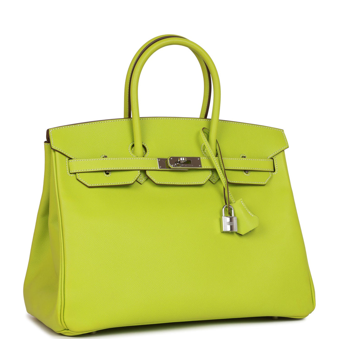 Pre-owned Top quality Hermes Birkin 35 Kiwi Candy Epsom Palladium Hardware