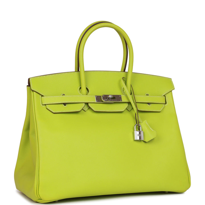 Pre-owned Top quality Hermes Birkin 35 Kiwi Candy Epsom Palladium Hardware