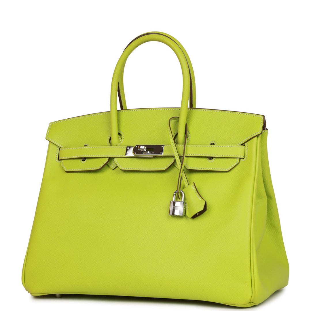 Pre-owned Top quality Hermes Birkin 35 Kiwi Candy Epsom Palladium Hardware