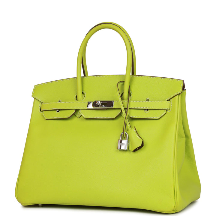 Pre-owned Top quality Hermes Birkin 35 Kiwi Candy Epsom Palladium Hardware