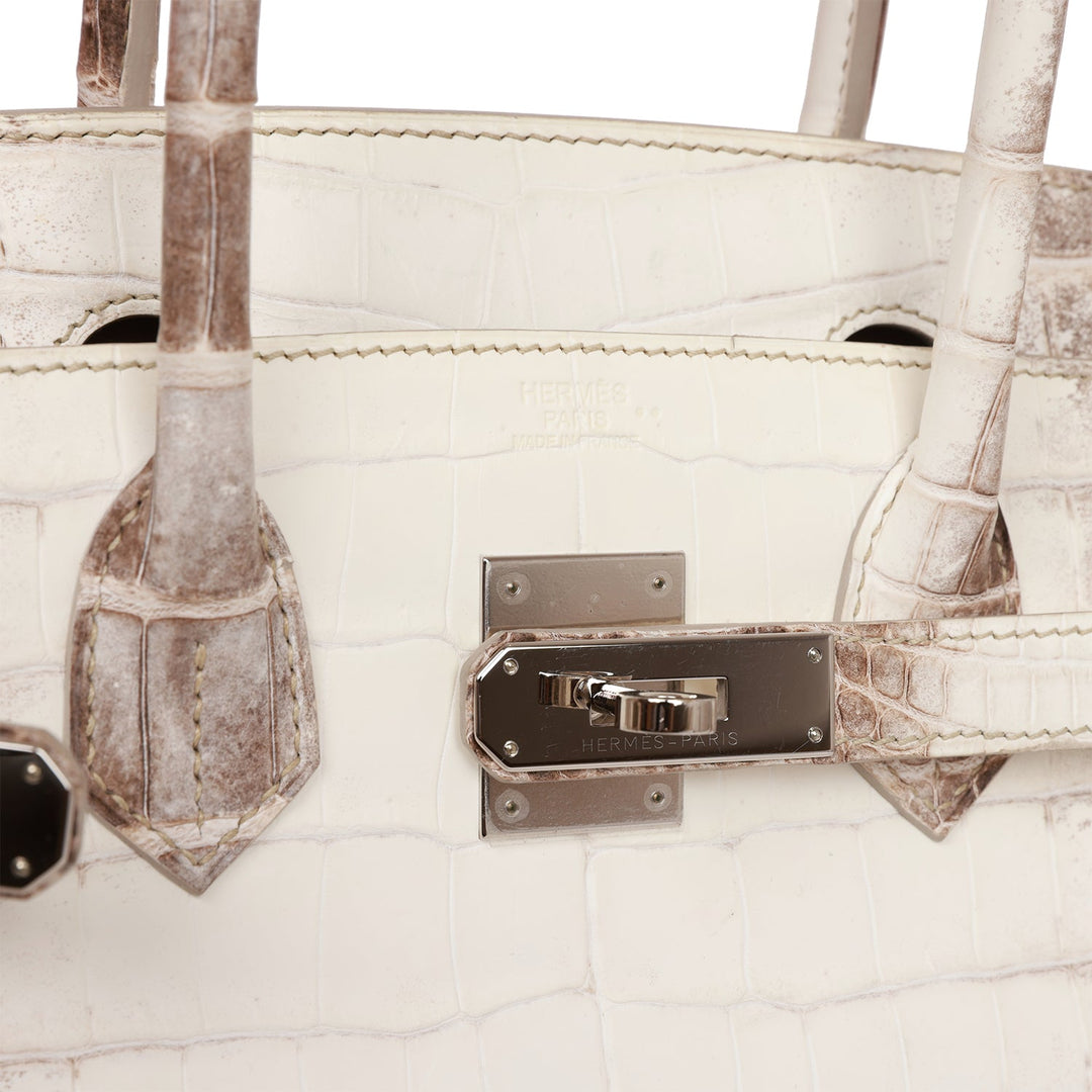 Top quality Hermes Birkin 30 Himalaya Niloticus Crocodile Palladium Hardware