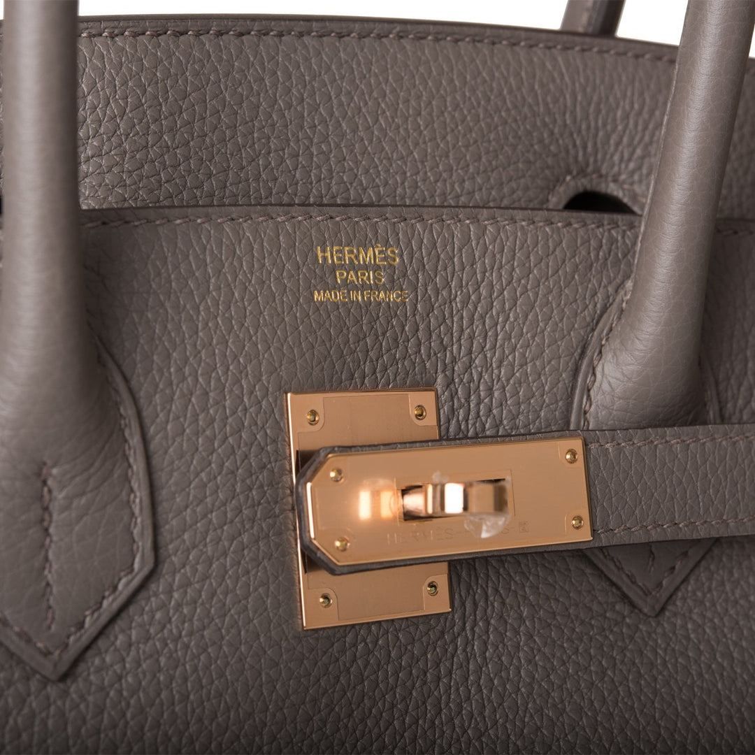 Hermes Birkin 30 Etain Togo Rose Gold Hardware