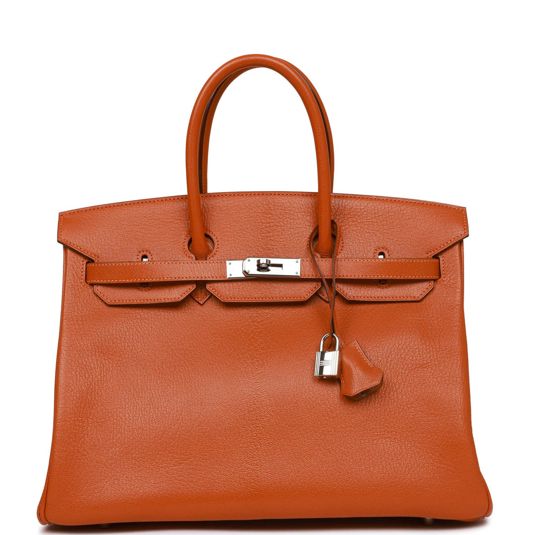 top quality Hermes Birkin 35 Potiron Chevre Palladium Hardware