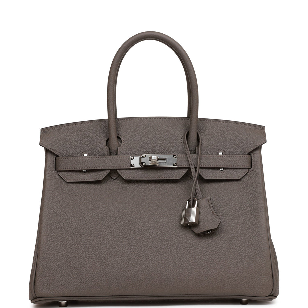 top quality Hermes Birkin 30 Etain Togo Palladium Hardware