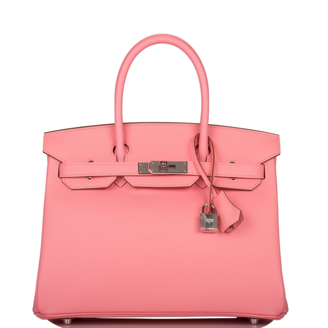 top quality Hermes Birkin 30 Rose Confetti Epsom Palladium Hardware