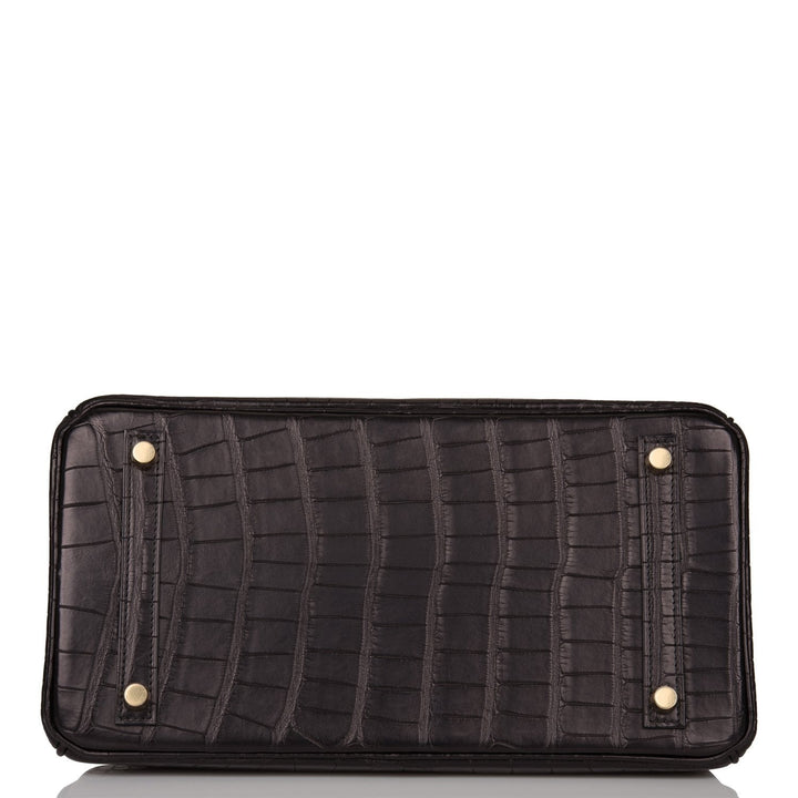 Hermes Birkin 30 Black Matte Alligator Gold Hardware