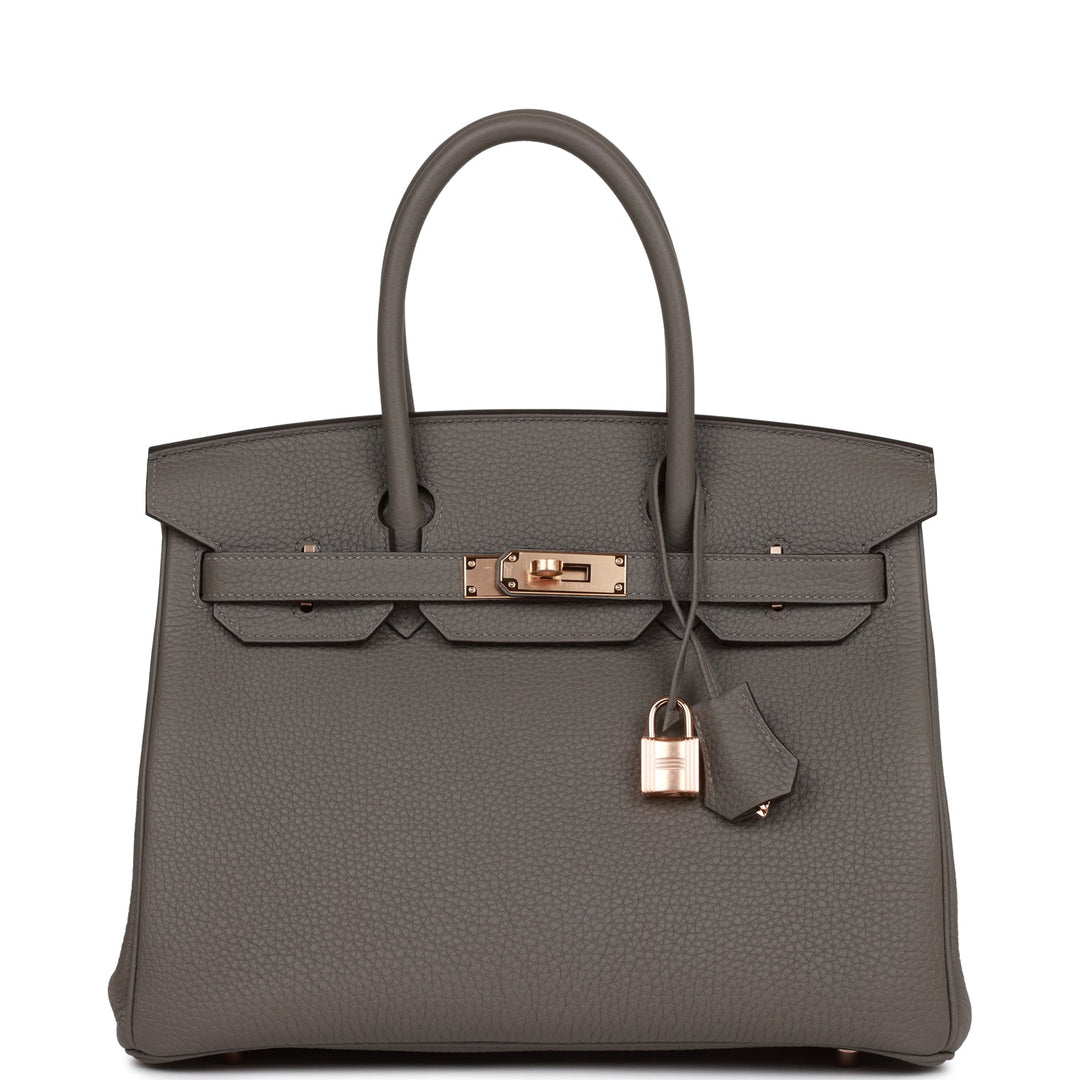 top quality Hermes Birkin 30 Gris Meyer Togo Rose Gold Hardware