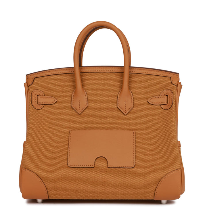 Top quality Hermes Birkin Cargo 25 Desert/Sesame Swift and Toile Canvas Palladium Hardware