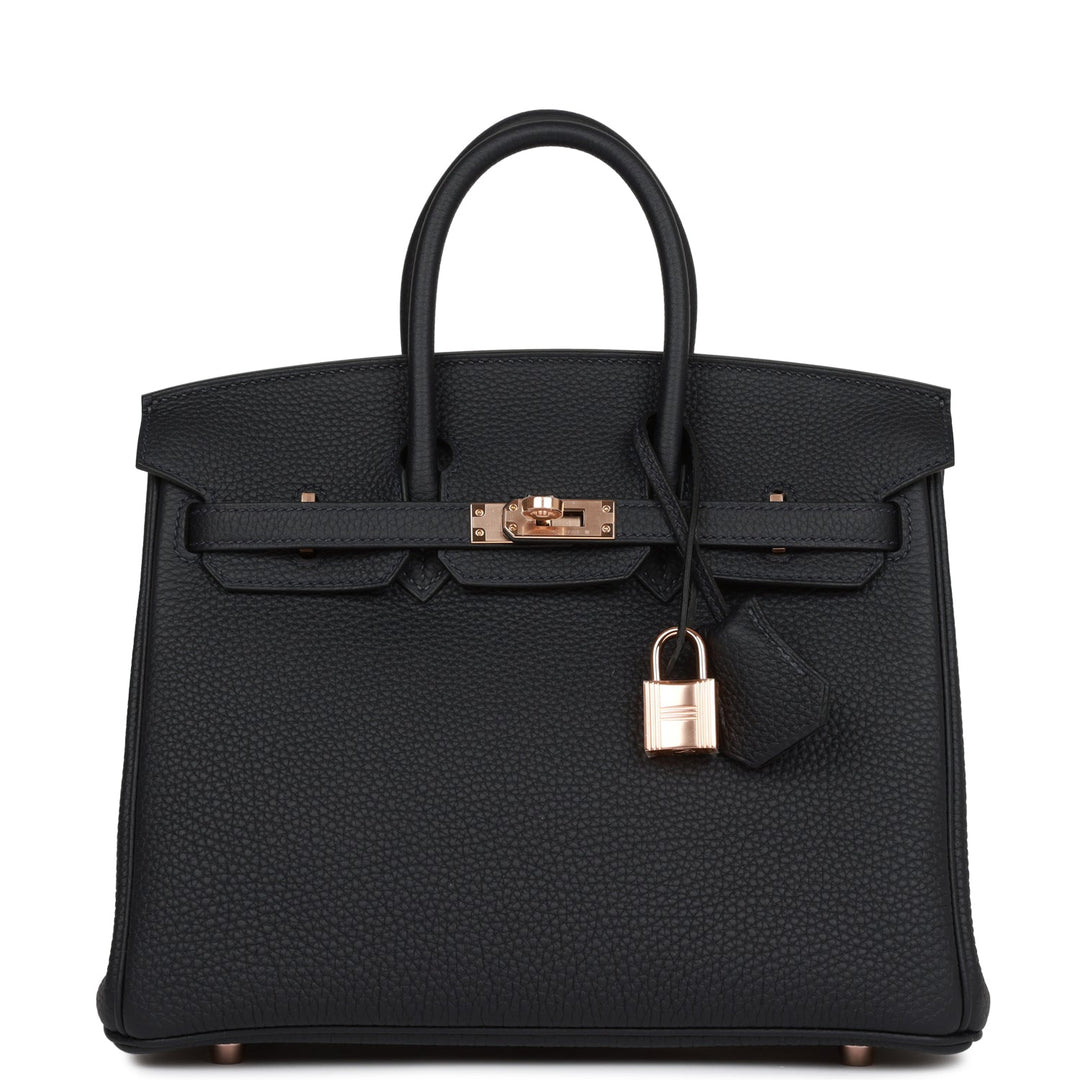 top quality Hermes Birkin 25 Caban Togo Rose Gold Hardware