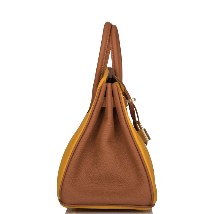 Premium Handmade Hermes Special Order (HSS) Birkin 25 Jaune Ambre and Gold Togo Permabrass Hardware