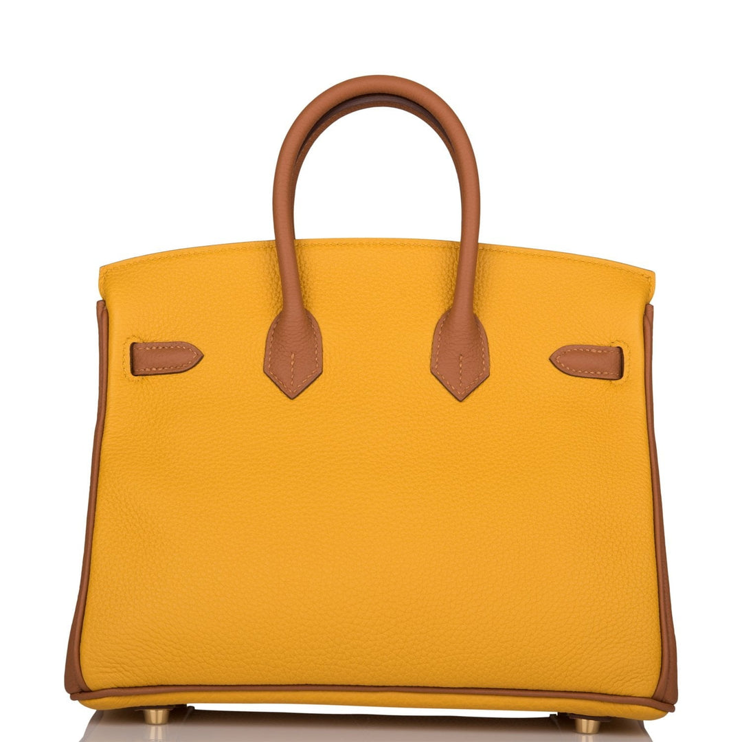 Premium Handmade Hermes Special Order (HSS) Birkin 25 Jaune Ambre and Gold Togo Permabrass Hardware