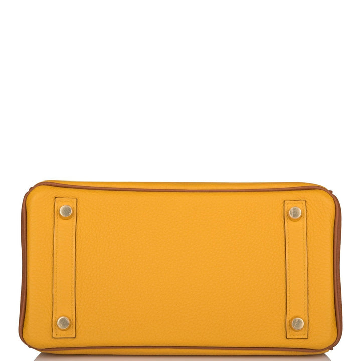 Premium Handmade Hermes Special Order (HSS) Birkin 25 Jaune Ambre and Gold Togo Permabrass Hardware