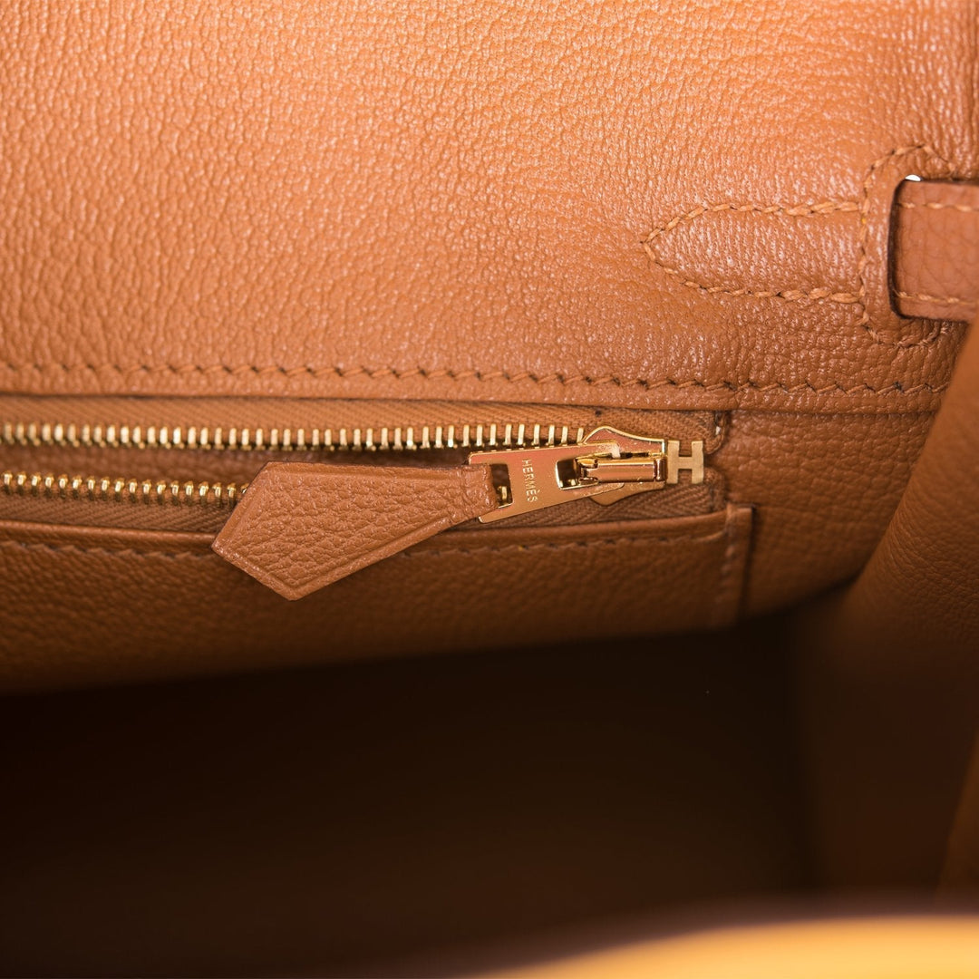 Premium Handmade Hermes Special Order (HSS) Birkin 25 Jaune Ambre and Gold Togo Permabrass Hardware