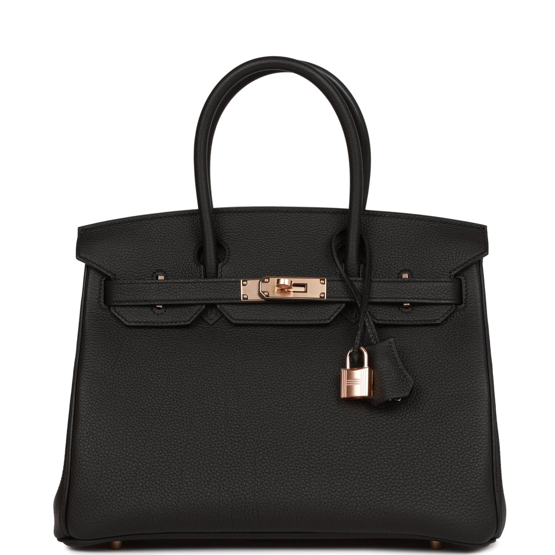 top quality Hermes Birkin 30 Black Togo Rose Gold Hardware