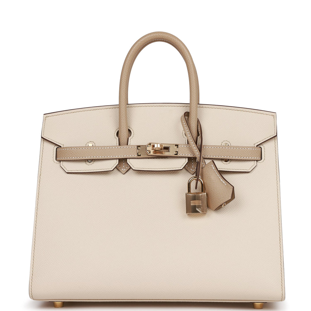 top quality Hermes Special Order (HSS) Birkin Sellier 25 Craie and Trench Epsom Permabrass Hardware