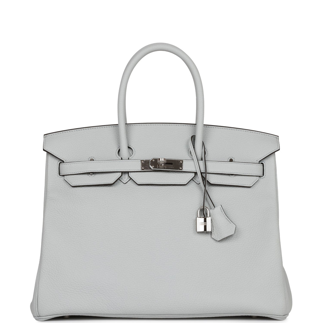 top quality Hermes Birkin 35 Bleu Pale Clemence Palladium Hardware