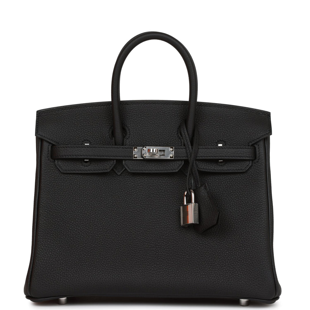 top quality Hermes Birkin 25 Black Togo Palladium Hardware