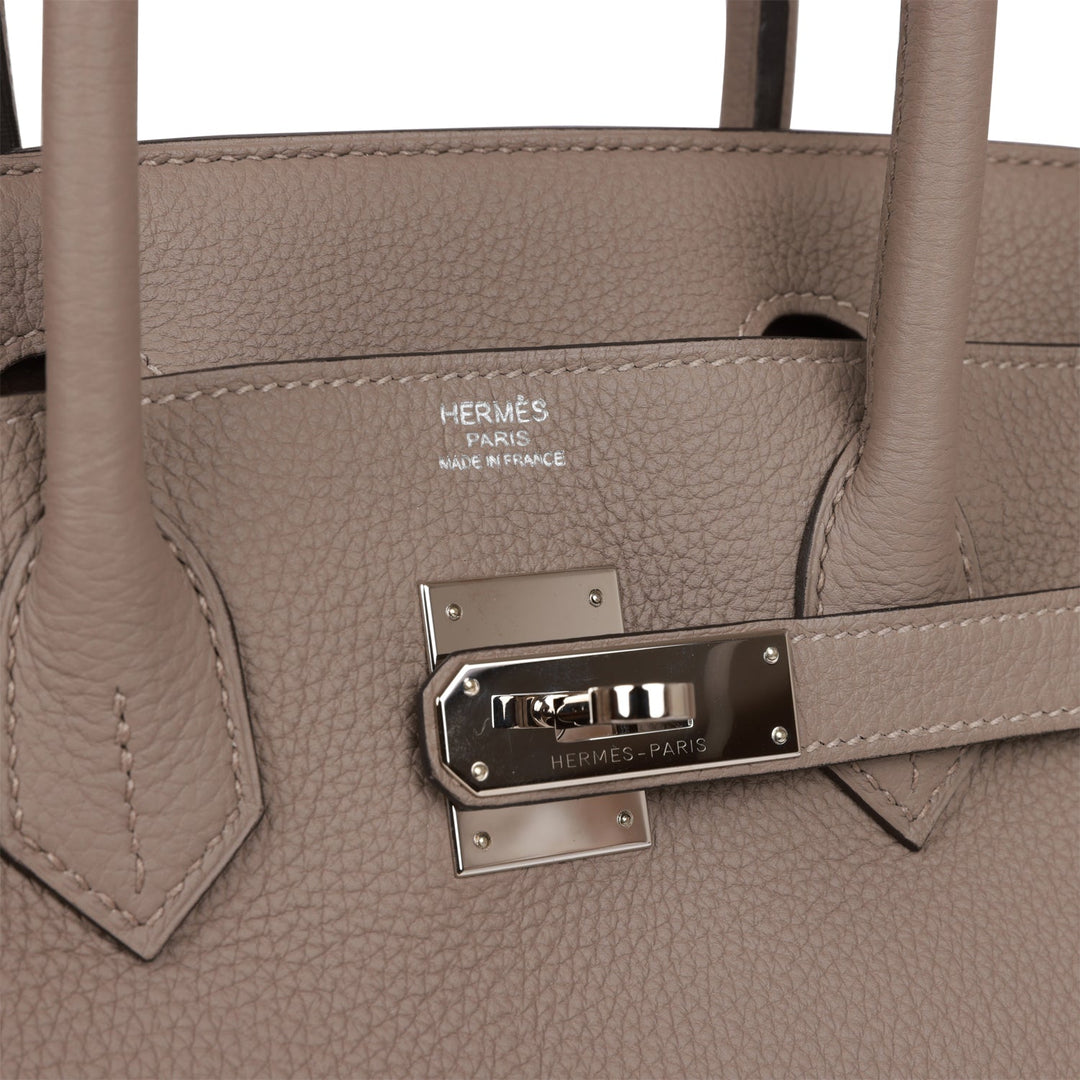 Pre-owned Top quality Hermes Birkin 30 Gris Asphalte Togo Palladium Hardware