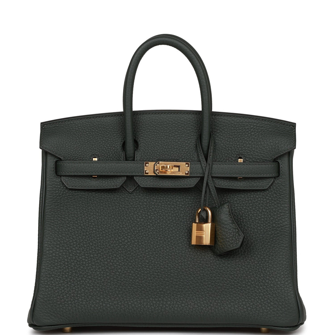 top quality Hermes Birkin 25 Vert Fonce Togo Gold Hardware