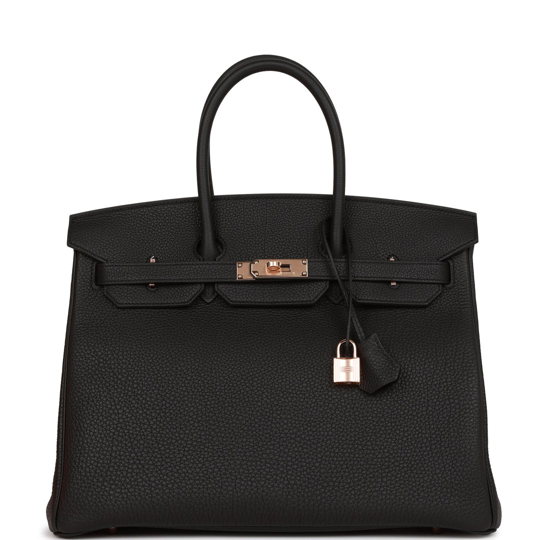 top quality Hermes Birkin 35 Black Togo Rose Gold Hardware