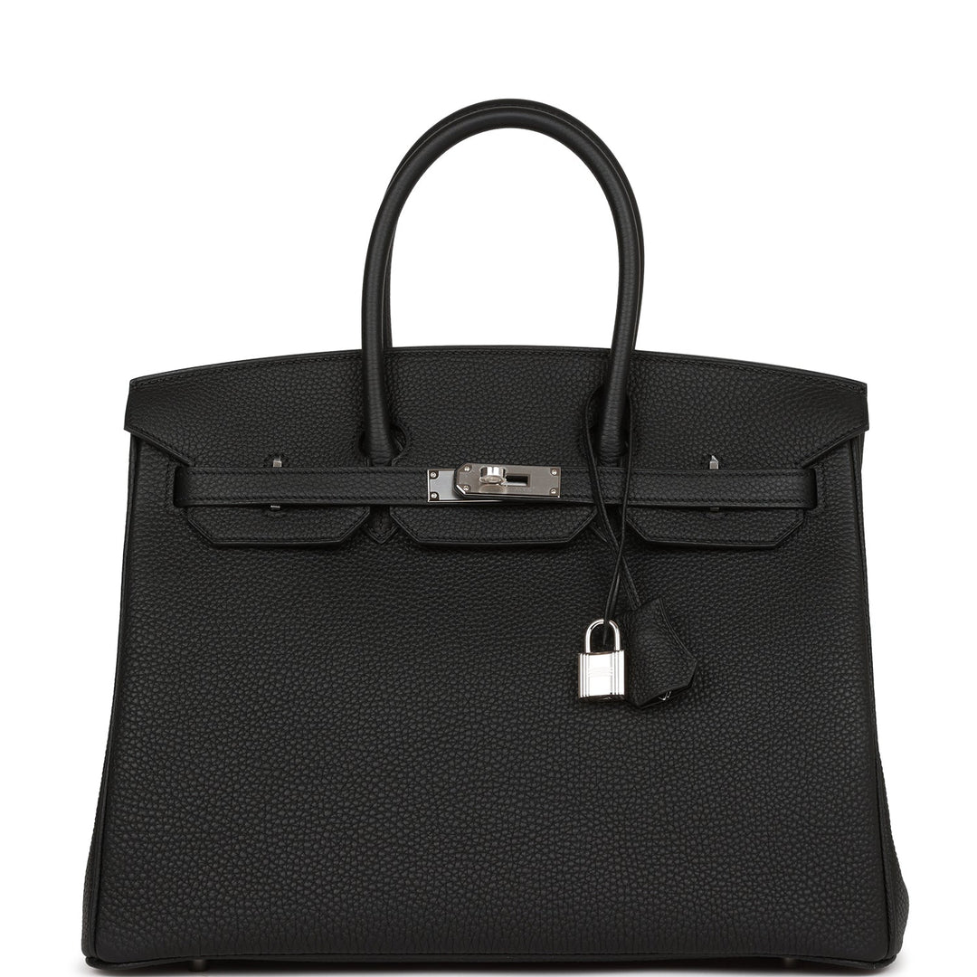 top quality Hermes Birkin 35 Black Togo Palladium Hardware