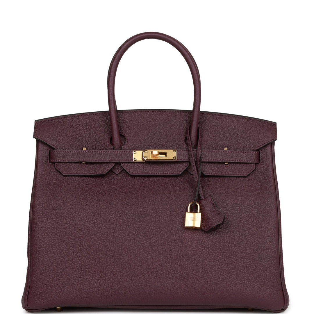 top quality Hermes Birkin 35 Cassis Togo Gold Hardware