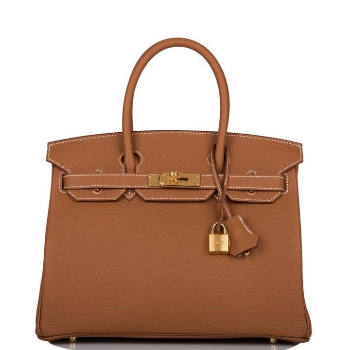 Premium Handmade Hermes Gold Togo Birkin 30cm Gold Hardware