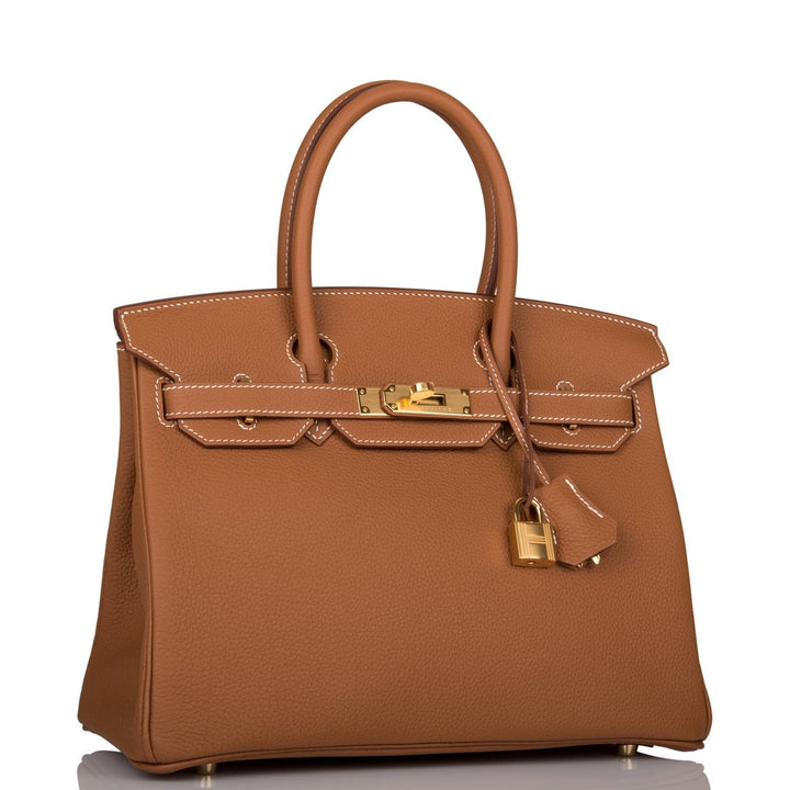 Premium Handmade Hermes Gold Togo Birkin 30cm Gold Hardware