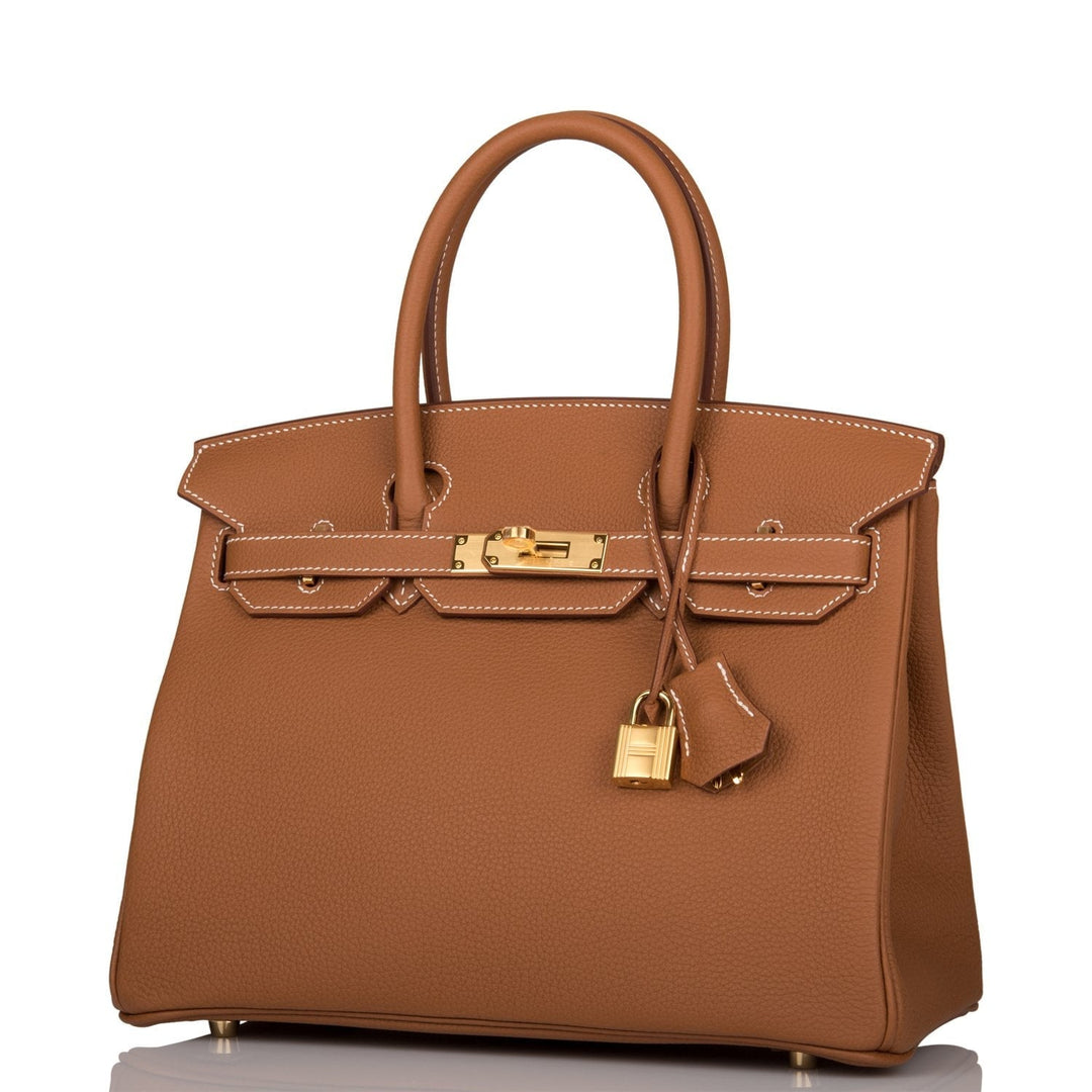 Premium Handmade Hermes Gold Togo Birkin 30cm Gold Hardware