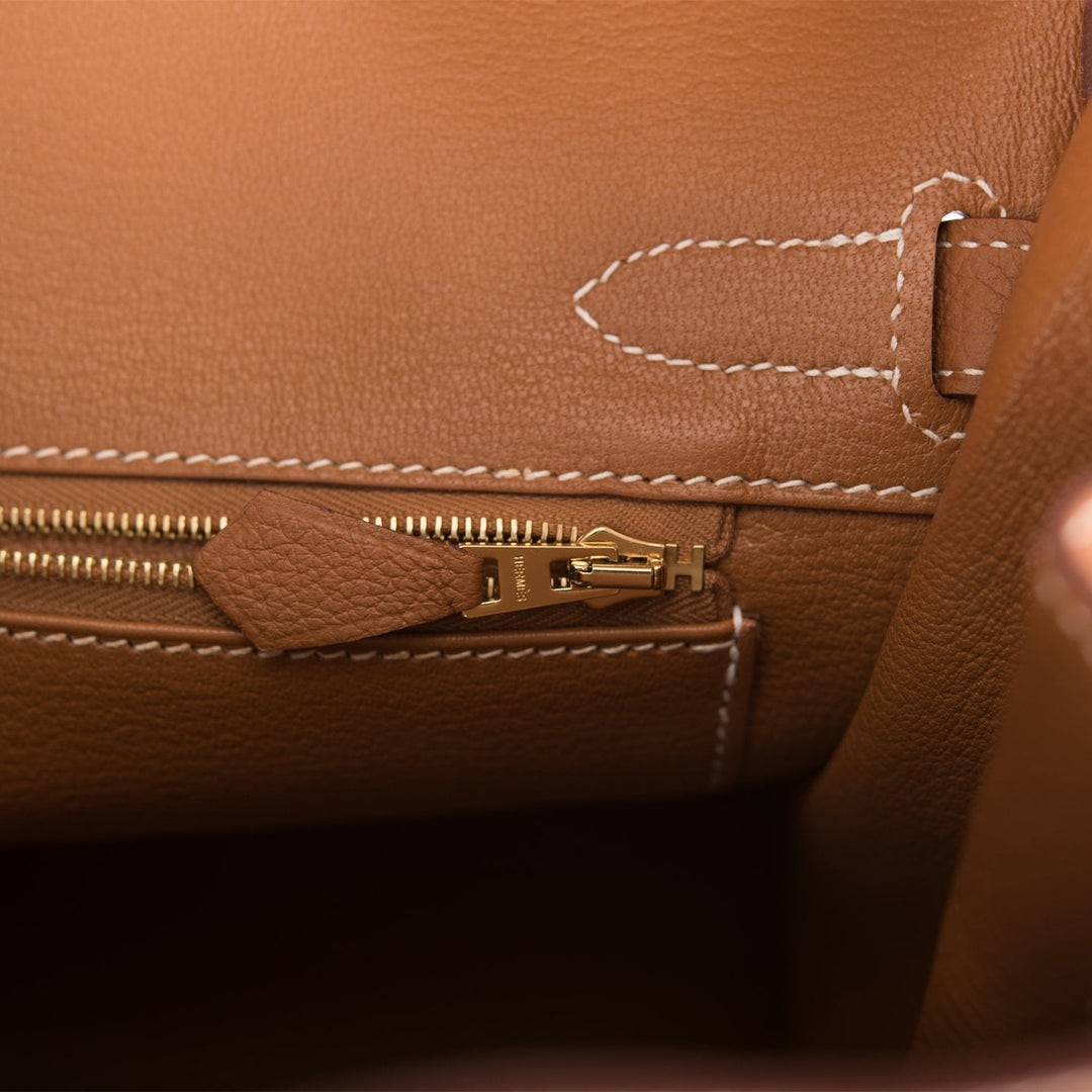 Premium Handmade Hermes Gold Togo Birkin 30cm Gold Hardware