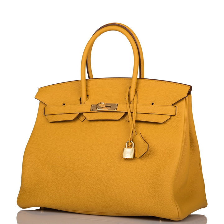 Top quality Hermes Birkin 35 Jaune Ambre Togo Gold Hardware