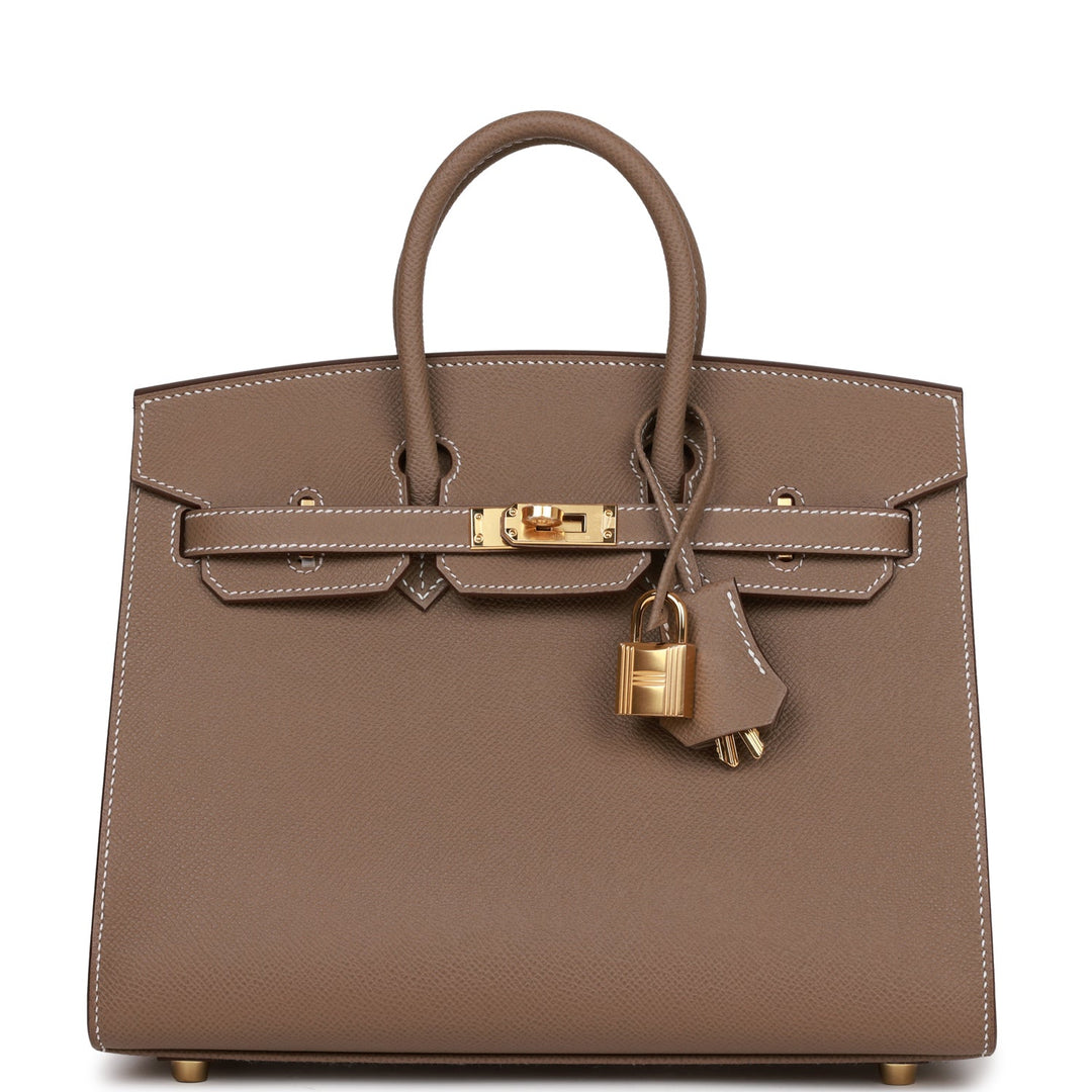 top quality Hermes Birkin Sellier 25 Etoupe Epsom Gold Hardware