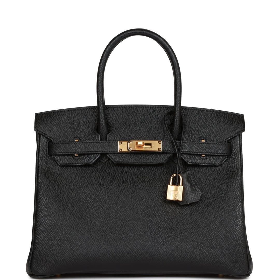 top quality Hermes Birkin 30 Black Epsom Gold Hardware