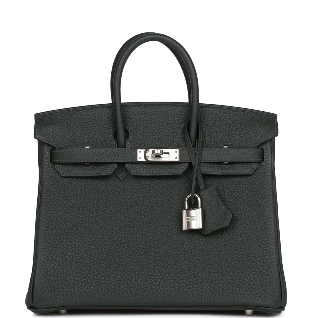 top quality Hermes Birkin 25 Vert Fonce Togo Palladium Hardware