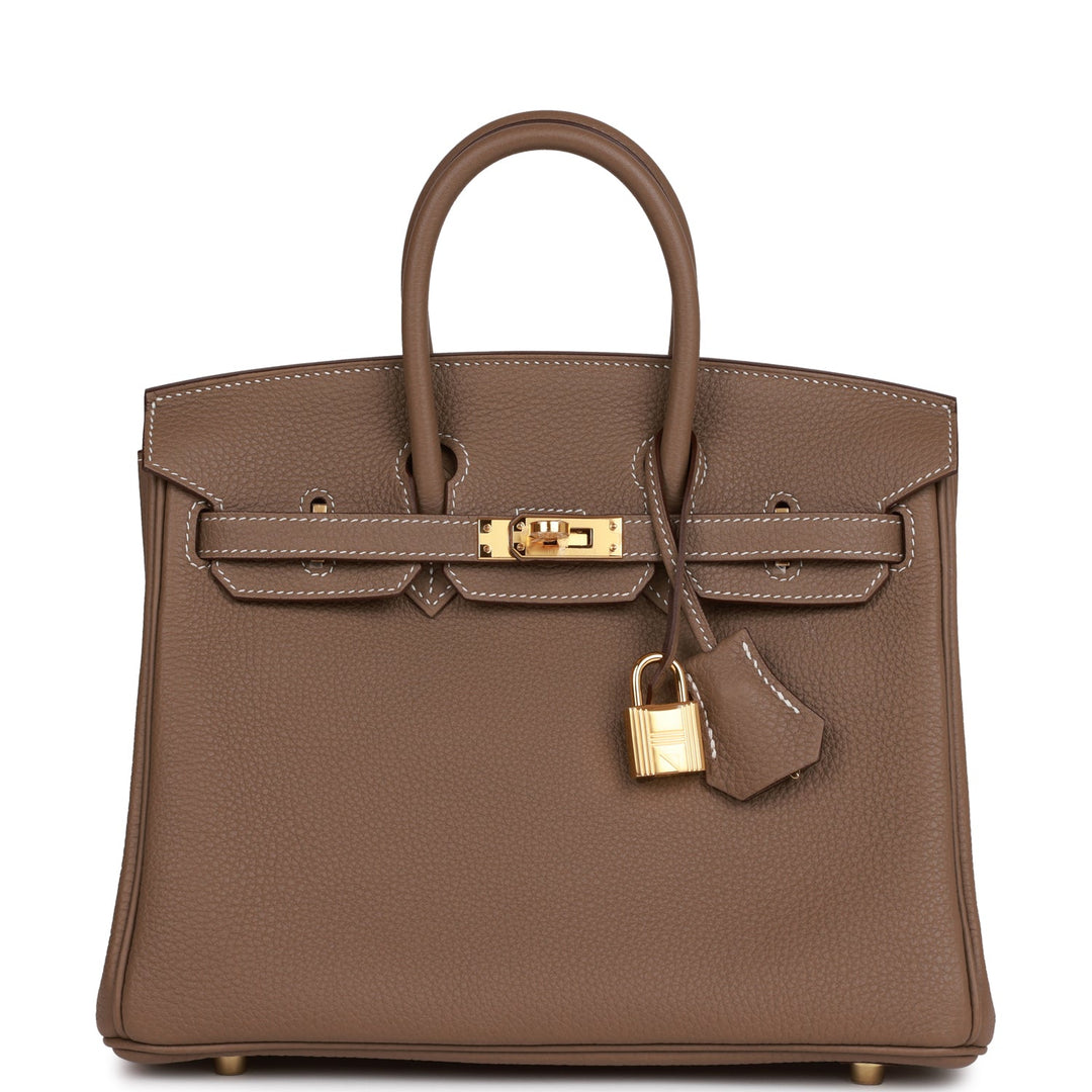 top quality Hermes Birkin 25 Etoupe Togo Gold Hardware