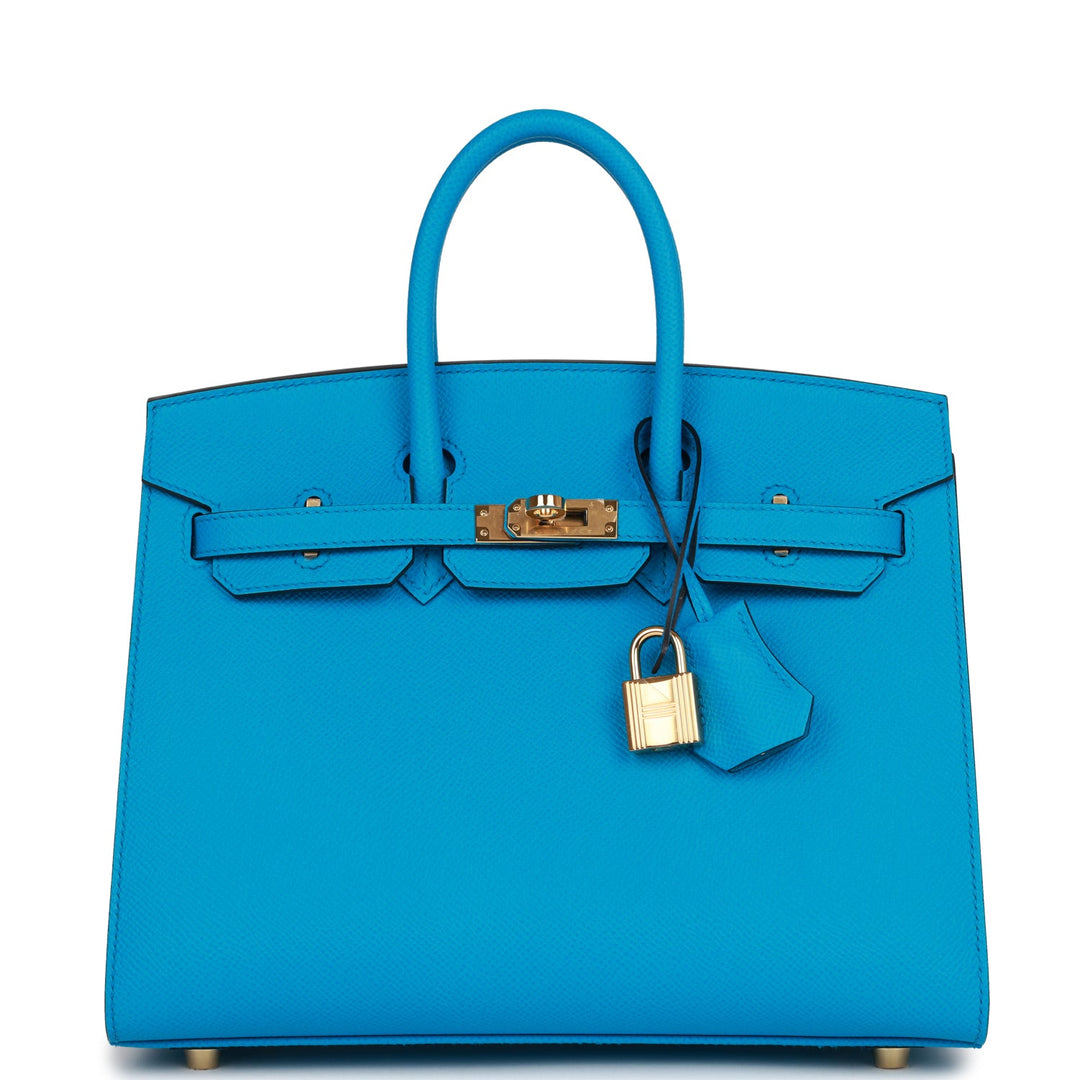 top quality Hermes Birkin Sellier 25 Bleu Frida Epsom Gold Hardware