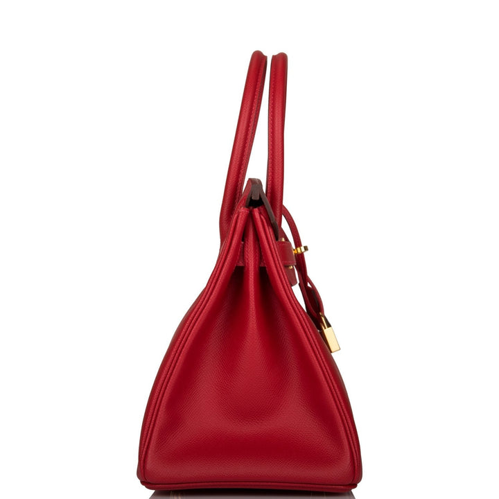 Hermes Birkin 30 Rouge Casaque Epsom Gold Hardware