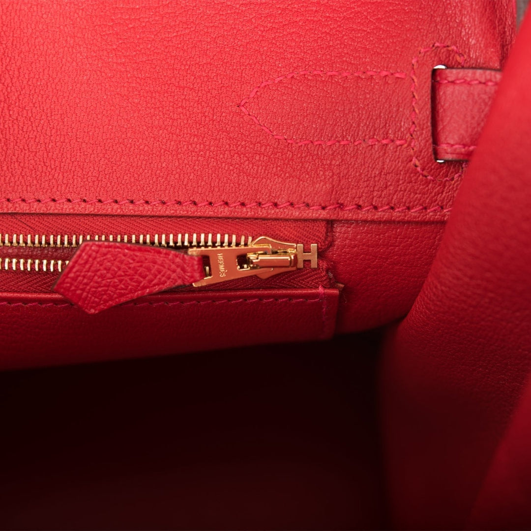 Hermes Birkin 30 Rouge Casaque Epsom Gold Hardware